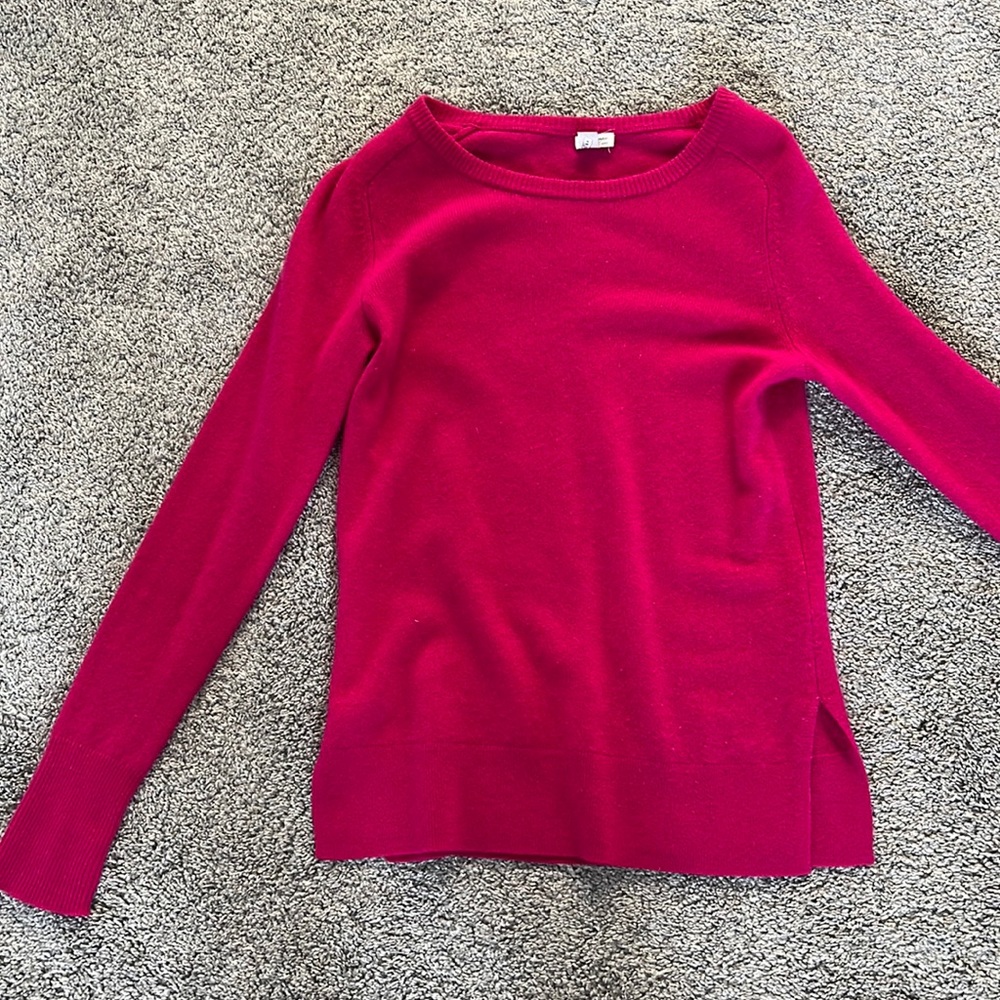 Bright pink halogen cashmere sweater